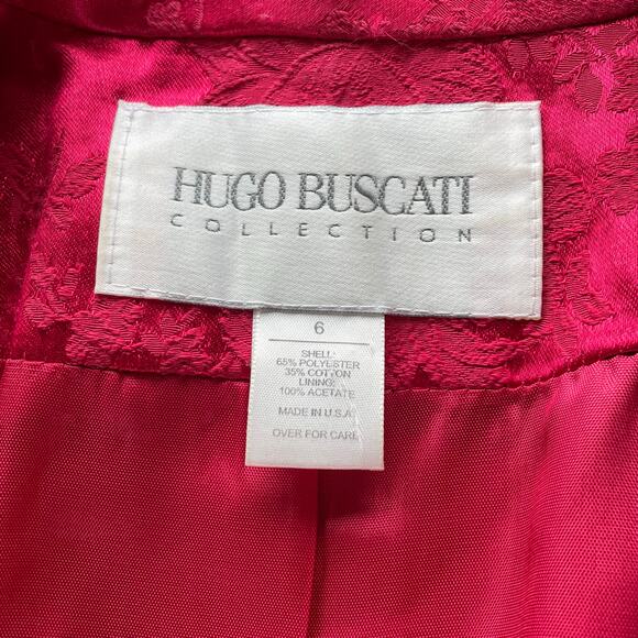 š„VTG Hugo Buscati USA Made Floral Brocade Feminine Preppy Formal Blazer Jacket - Picture 10 of 15